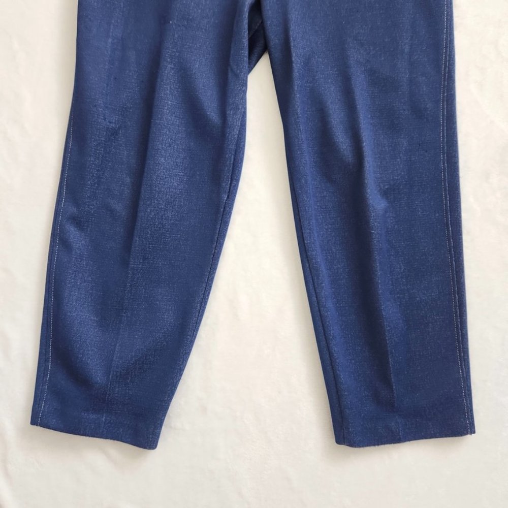 Vintage 80s Cricket Lane Denim Look Pants Stretch Dark Blue // Size 20 - Picture 6 of 11